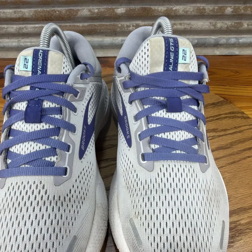 Brooks Womens Adrenaline GTS 22 1203531D045 Gray Running Shoes Sneakers Size 9 D